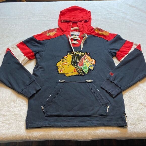 CCM Chicago Black Hawks Hooded Sweatshirt Size Small - Picture 1 of 12